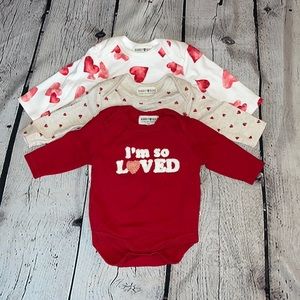 Three Rabbitt + Bear Valentine Onesies